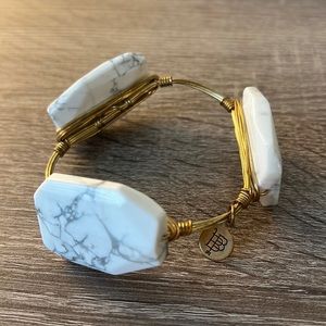 Bourbon and Boweties White Howlite Bangle